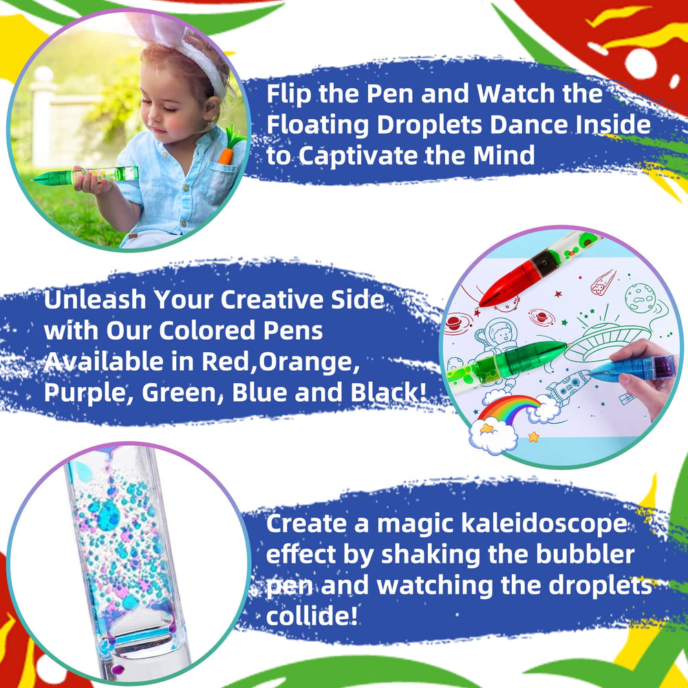 Yue Motion Lava Pens writing with colored liquid drops during use