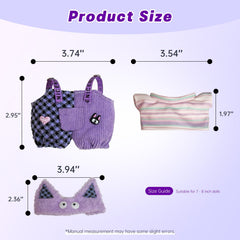 YUFUDUO heart-patched overalls for 17cm dolls with hearts and prints, a cute photo prop