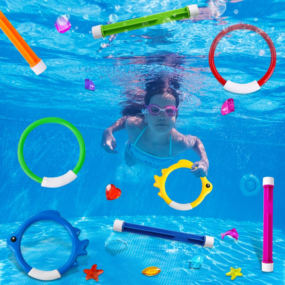 YUJUN 18pcs pool toys in vibrant set for summer pool party fun
