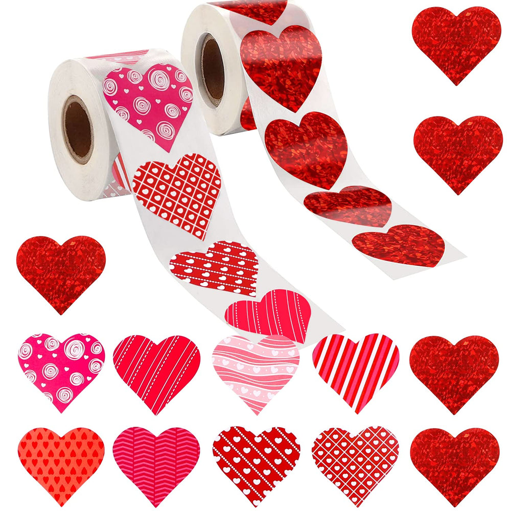 YUJUN red heart sticker roll for gift and card accents.