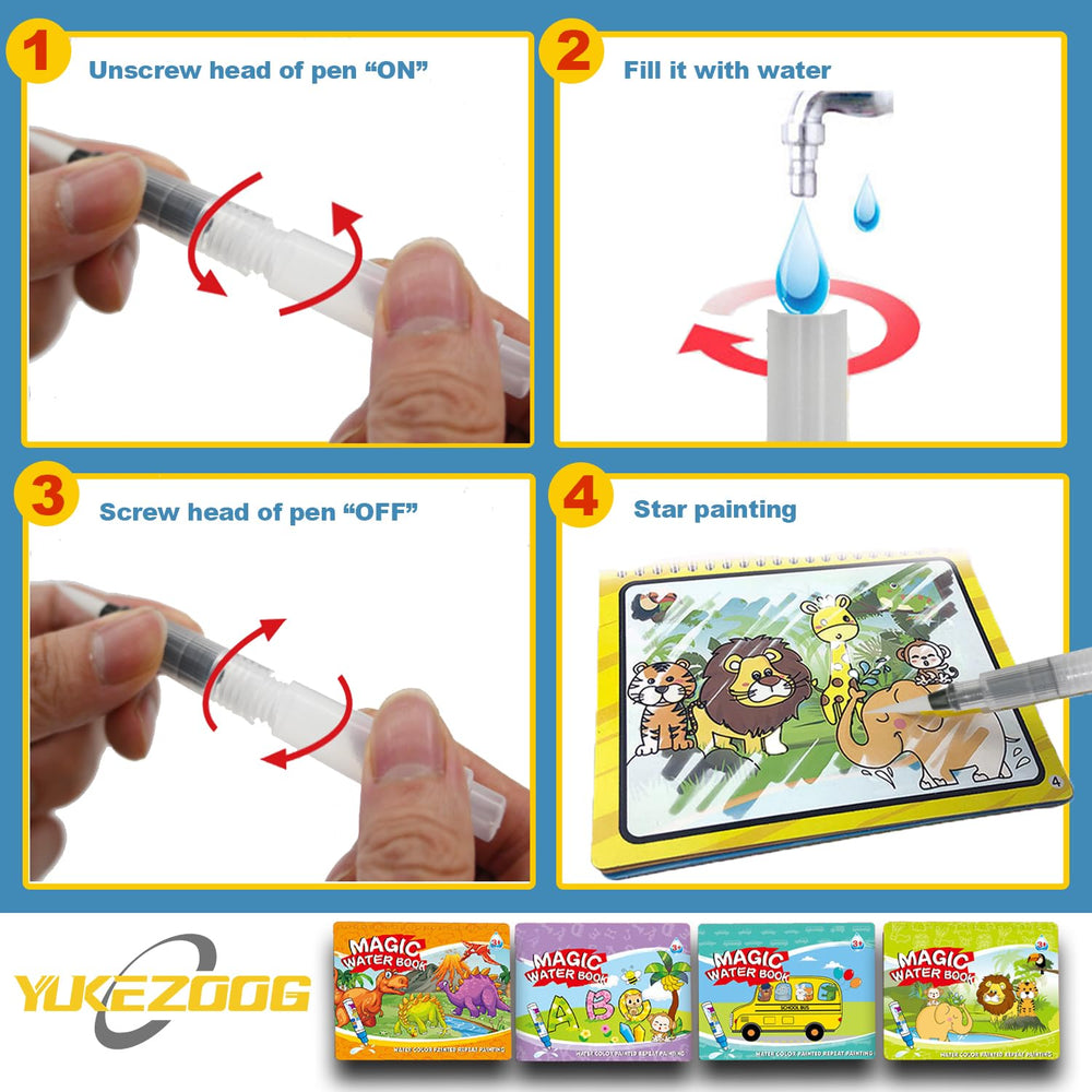 YUKEZOOG water drawing book Transportation scenes inspire storytelling and motor skills