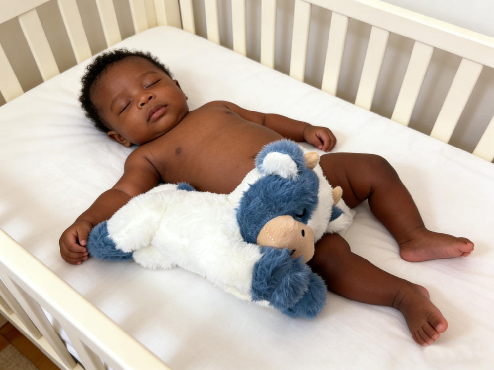 YUKOUQIAN cow plush as a bedtime companion for children