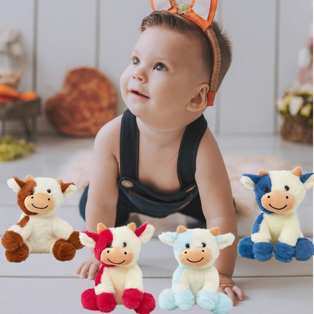 YUKOUQIAN 11.8-inch cow plush, lightweight for travel.