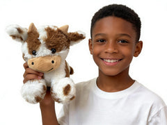 YUKOUQIAN cow plush snuggle-companion captures how it fits bedtime routines and quiet moments.
