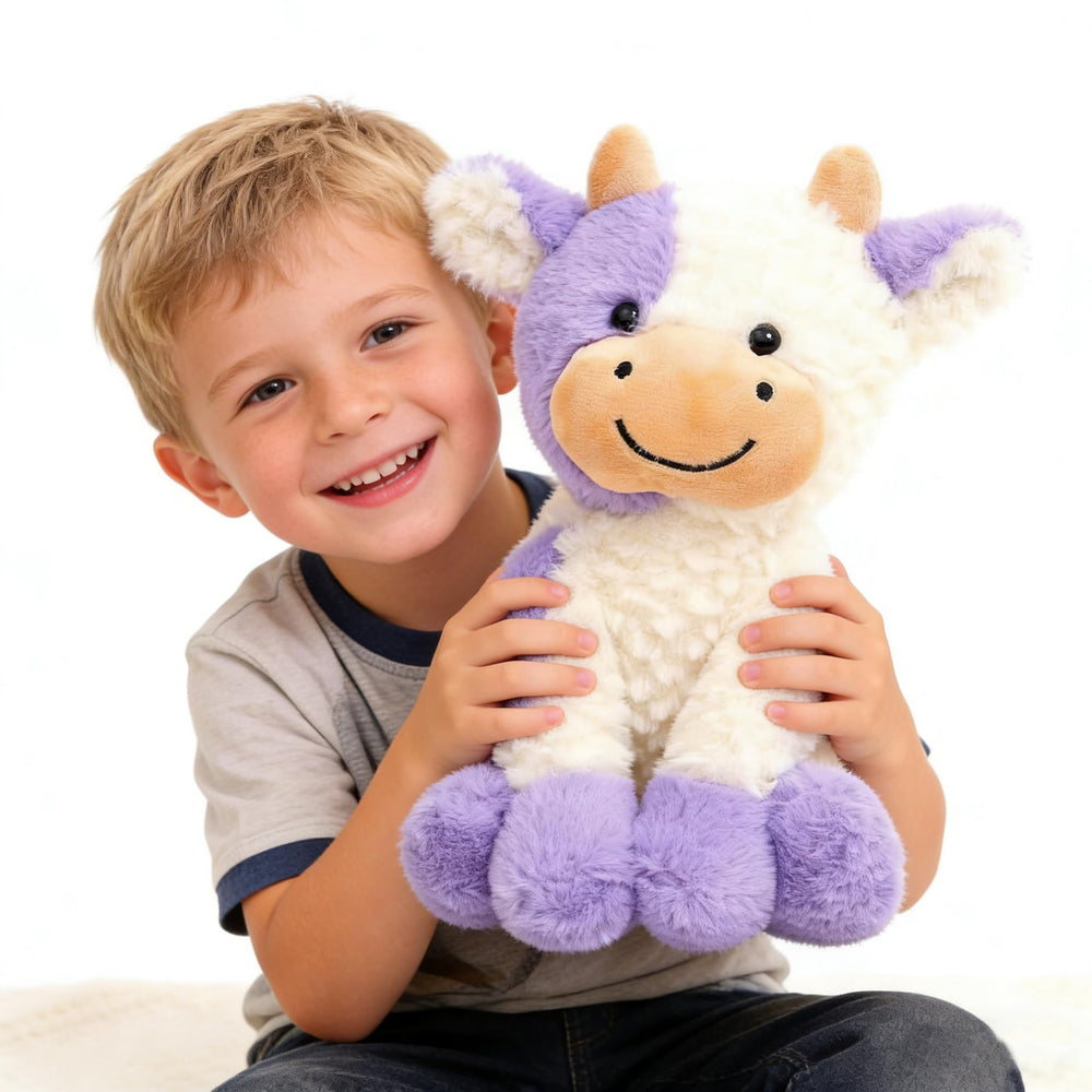 YUKOUQIAN cow stuffed animal back view, keeps its charm from every angle during play