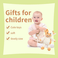 YUKOUQIAN soft cow stuffed animal close-up for gentle hugs