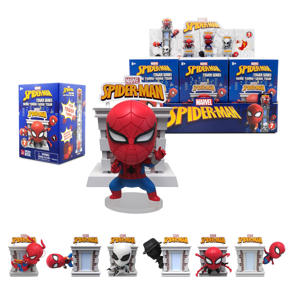 YuMe Spider-Man Tower Box Pack on display for collection and gifting.