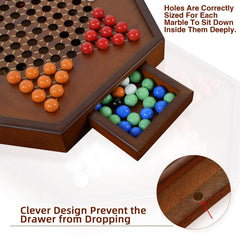YUN RUI Chinese Checkers marbles in six colors brighten rounds.