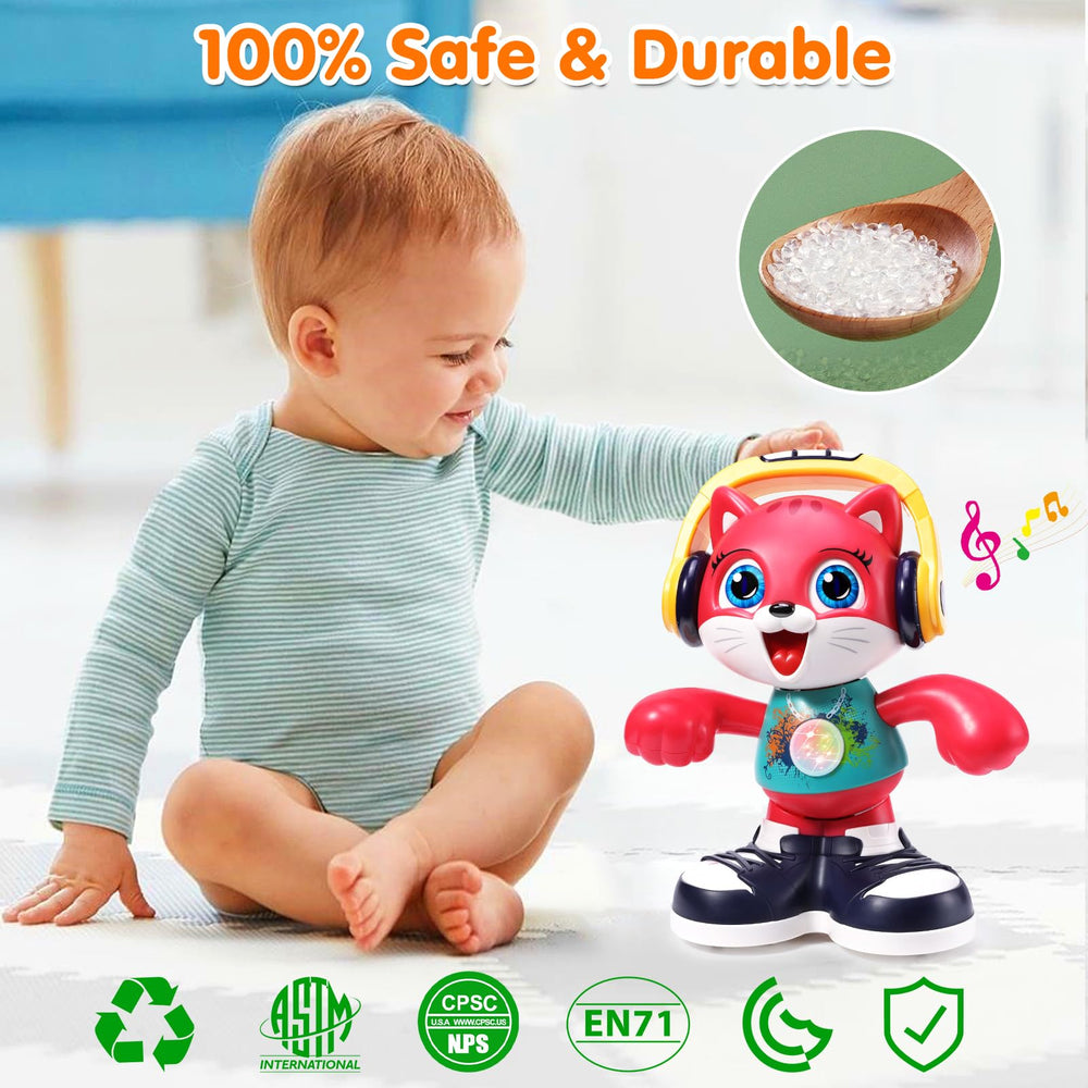 Yunaking Dancing Cat safe ABS plastic with soft edges for safe play.