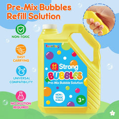 Yunaking ready-to-use bubble liquid beside a bubble machine for seamless setups