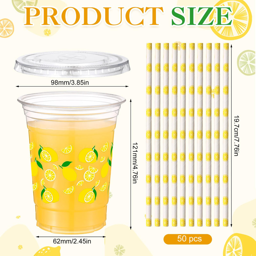 Yungyan disposable lemon cups with yellow patterns for events