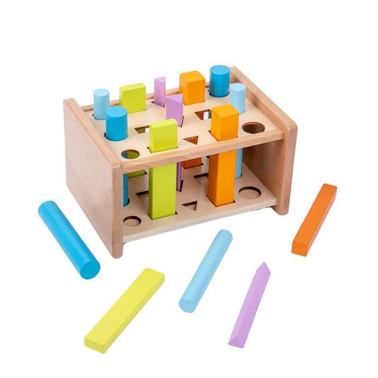 YunHe XinQiao Montessori shape sticks on the stand promoting early sorting skills
