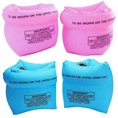 YUNLOVXEE arm floaties pink pack on arms for easy swimming learning.