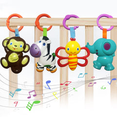 YUNLOVXEE elephant rattle enhances visual focus with easy grip for infants.