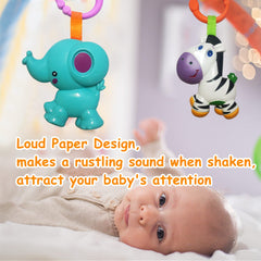 YUNLOVXEE seahorse rattle captures bright colors to hold a baby's gaze.