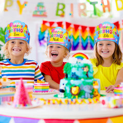 Yunsailing blue birthday crowns packaging, convenient bulk set for generous party sharing.