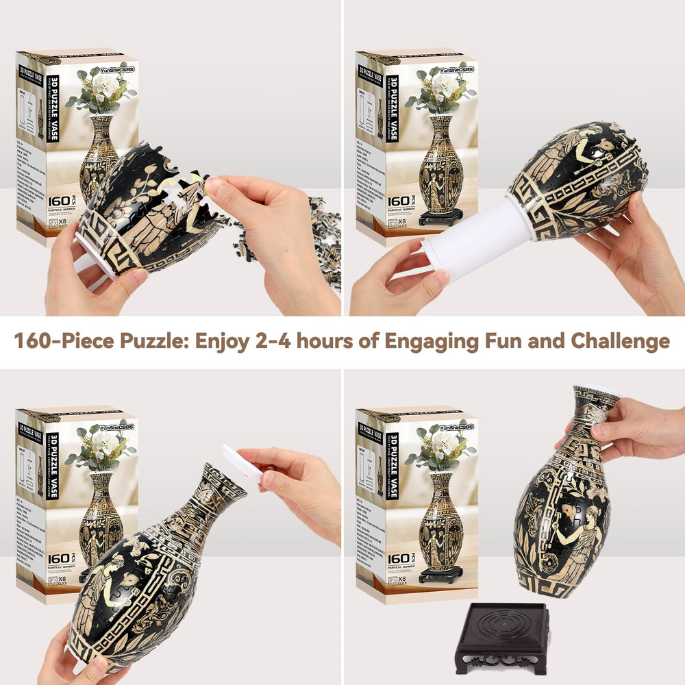 YunSheCSBS 3D puzzle vase compatible with real or artificial blooms.