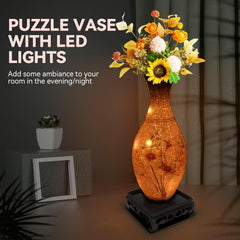 YunSheCSBS assembled puzzle vase displays the completed artful design for elegant decor.