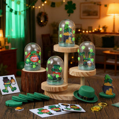 Yuntau leprechaun shamrock snow globe supplies spark festive Irish decor