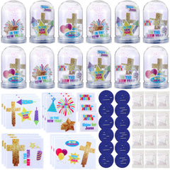 Yuntau snow globe kit: 12 sets package includes for festive crafts and gifts.