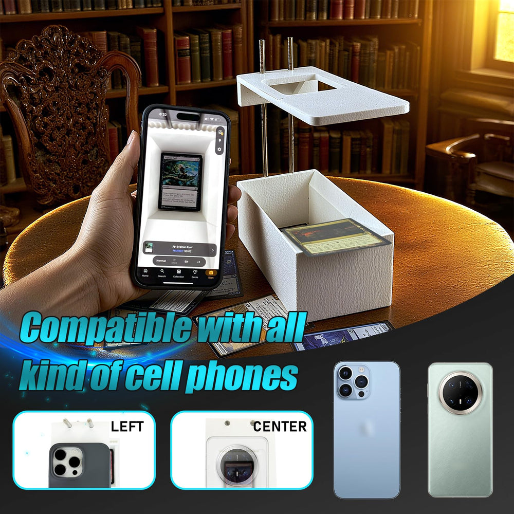 YupeTryp MTG Card Slinger lighting tips reduce glare for clearer images.