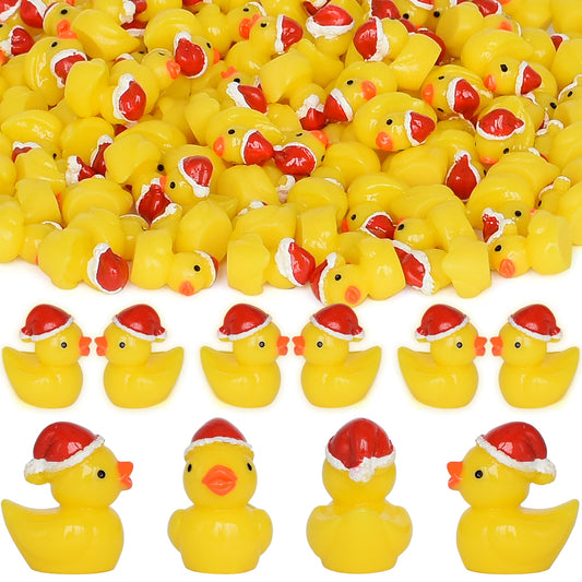 Yuronam Christmas duck with yellow hat, ideal for slime decor and dollhouse scenes