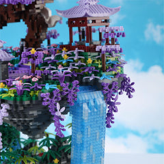 Yushinv Suspended Cherry Tree with Waterfall creates a dramatic room centerpiece.