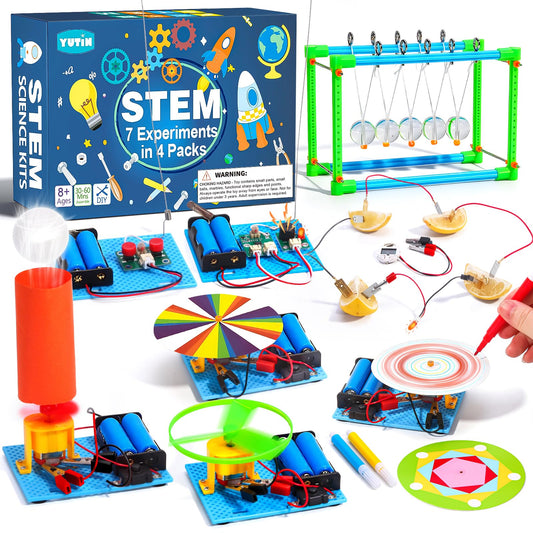 Yutin 4-Set STEM Kit Newton's Cradle demonstrates momentum through hands-on play.