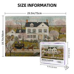 Yuwvewv frame-ready puzzle displayed on wall or shelf.
