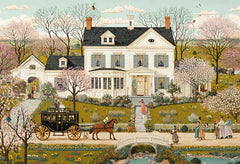 Yuwvewv Jane Austen Spring Manor completed puzzle ready for framing and display.
