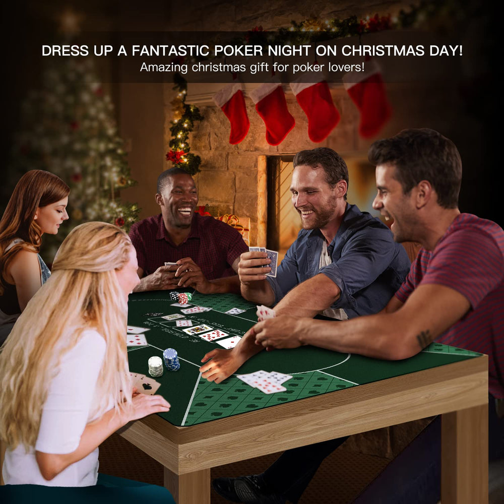 YUZPKRSI poker mat folded in portable carrying case for travel