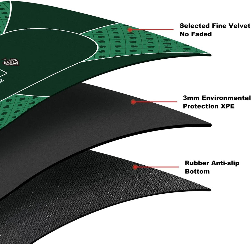 YUZPKRSI poker mat protects your table from scratches and spills.
