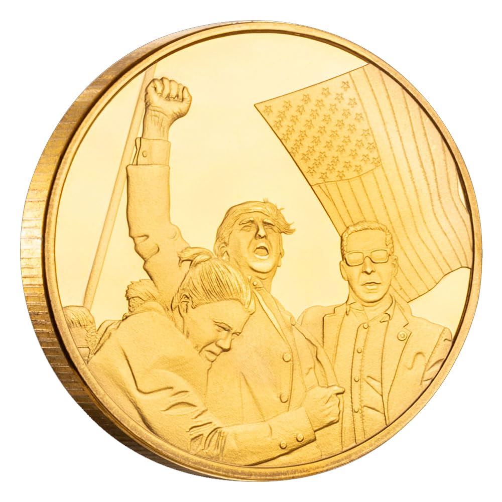 Yvhusk donald-trump-fighting-coin showcases bold imagery for display and gifting.