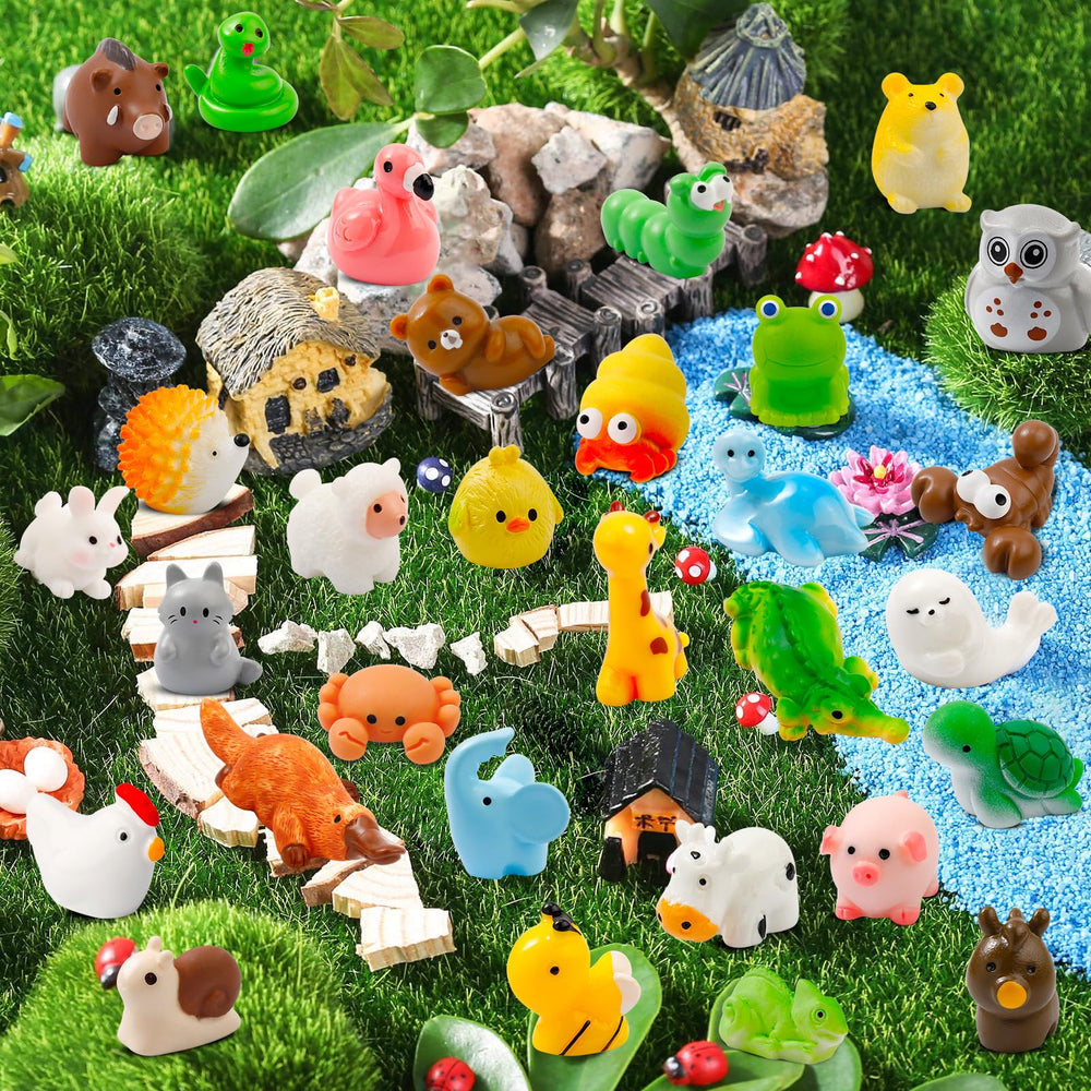 Ywevyezc 42-piece mini resin animals variety 05, adds whimsy to DIY crafts.