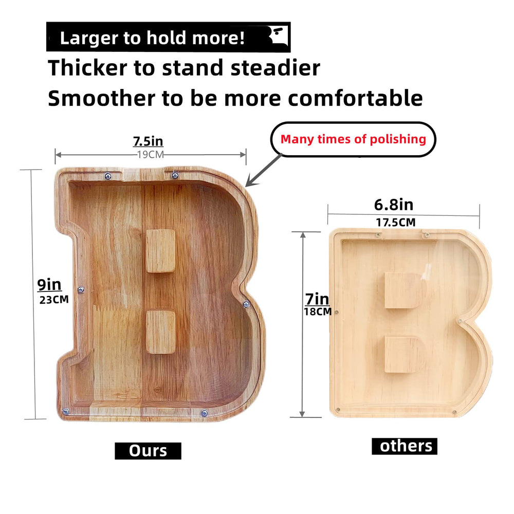 YWMSGM wooden piggy bank with cut-out design for playful home decor