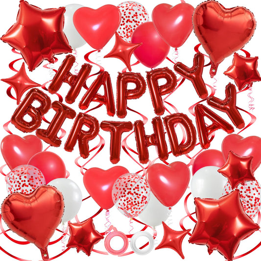 YWWSNSE red birthday banner 16 inch enhances party aesthetics for photos.