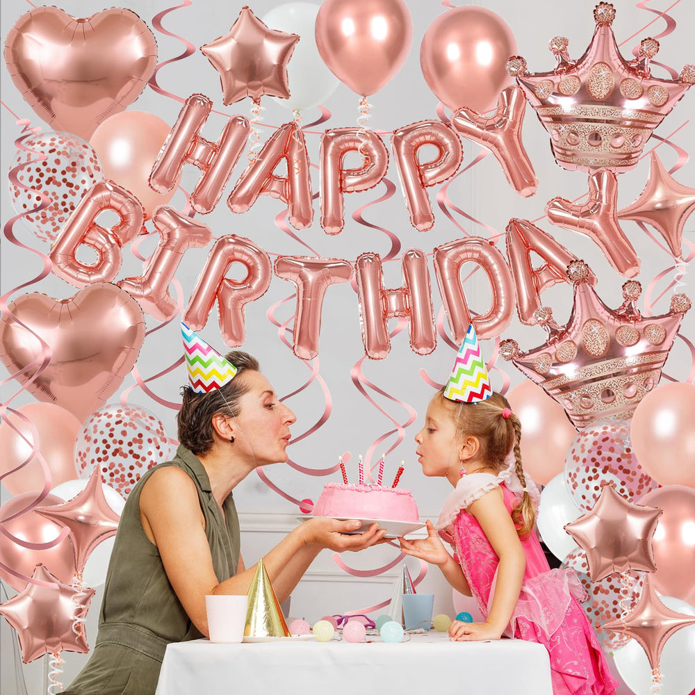 YWWSNSE rose gold confetti balloons sparkling and catching light