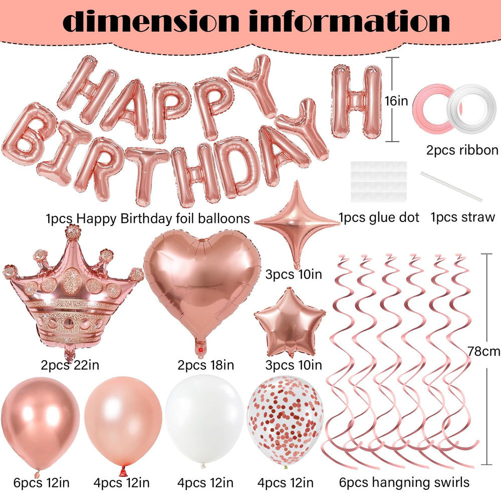 YWWSNSE rose gold crown balloons adding regal flair to party setup