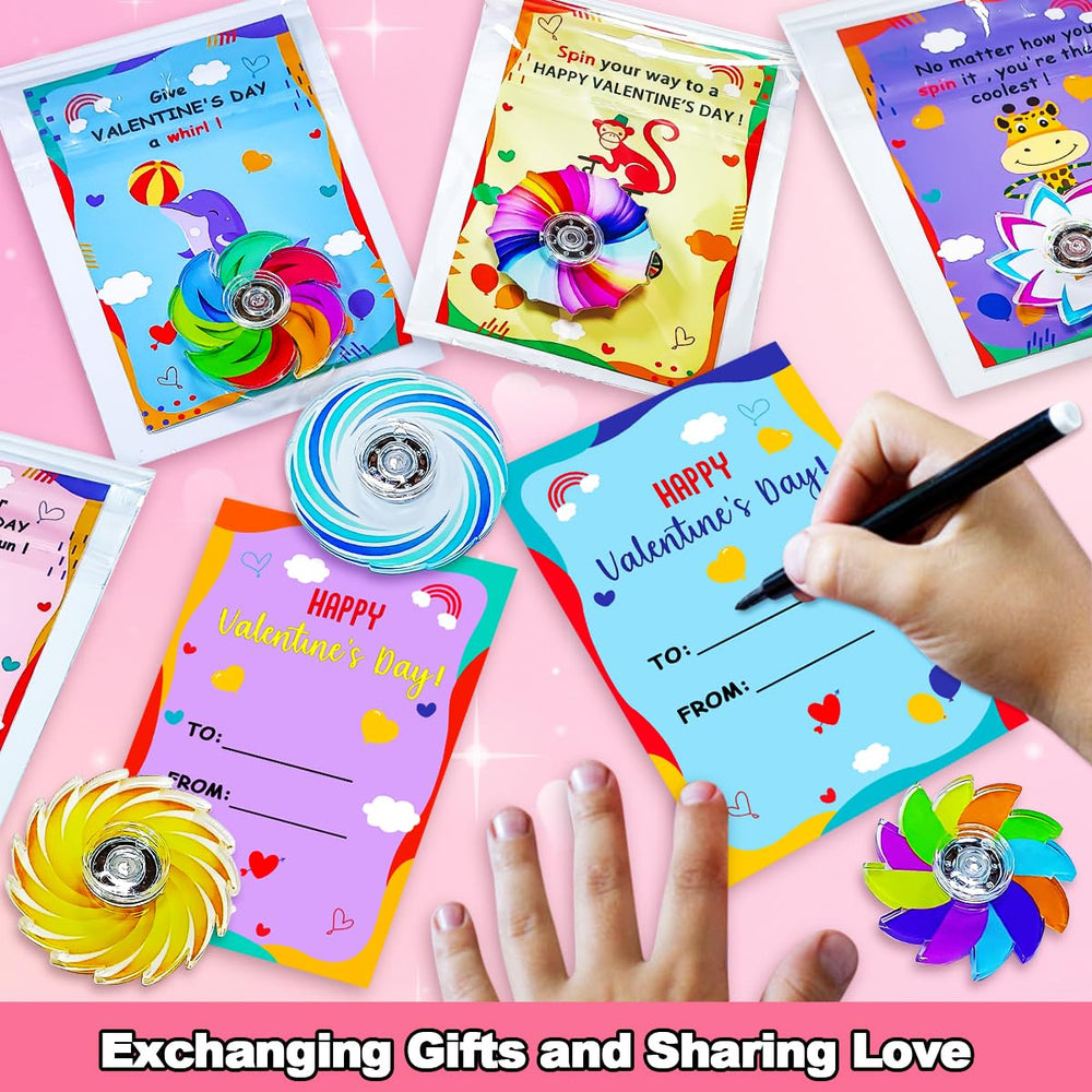 YXOTJHS ready-to-write valentines with spinner card for quick prep