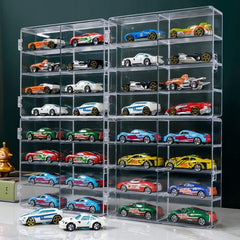 YYDS four-box display case keeps collection organized on shelves