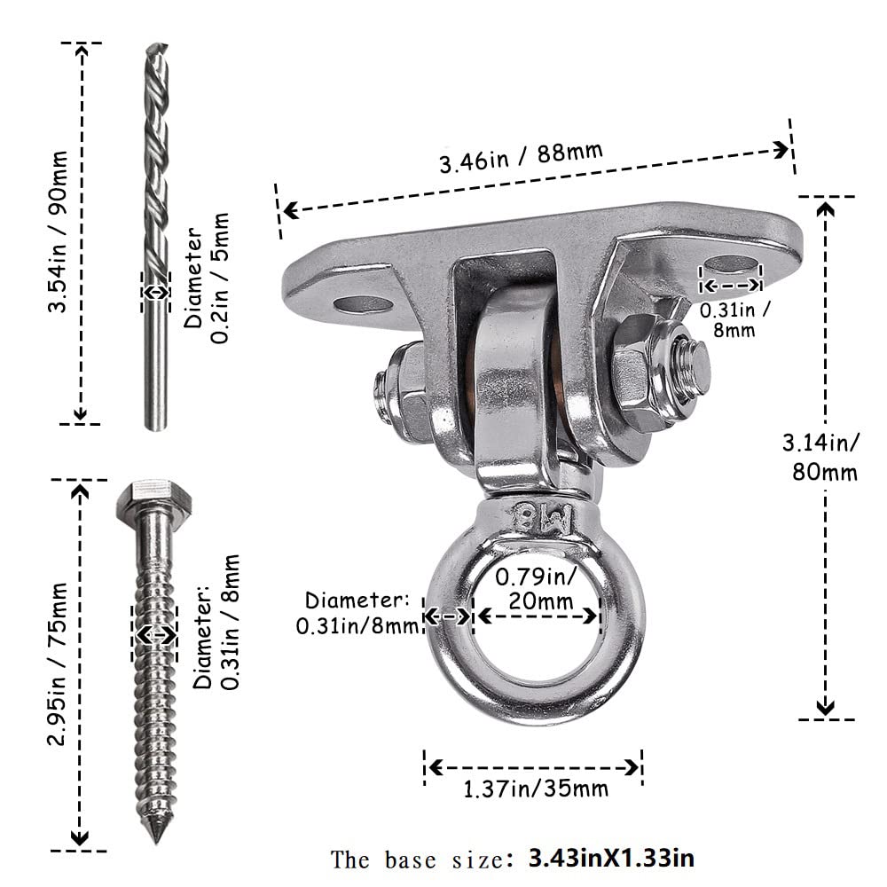 Yyiwhmy 1200 lbs capacity swing hanger supports heavy loads safely.