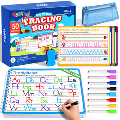 YySiRui preschool learning activities kit showing tracing pages for fine motor practice.