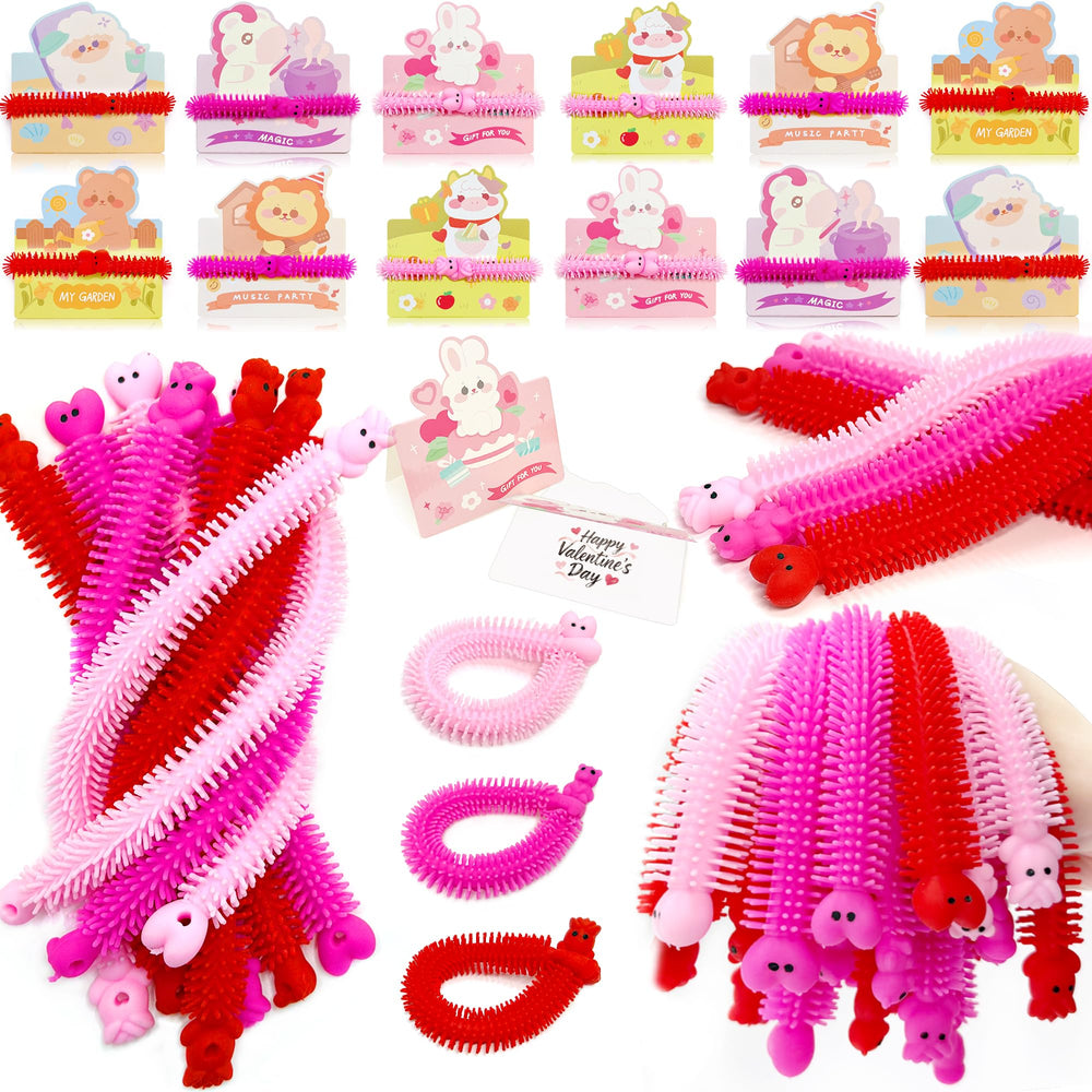 YZXODN Valentine stretchy strings set for classroom swaps and party favors.