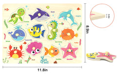 Z Mayabbo colorful wooden puzzle pieces promote color recognition and fine motor skills