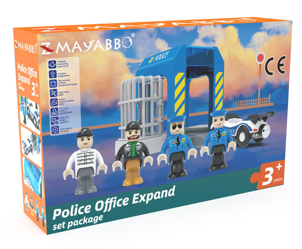 Z MAYABBO expands train track sets with police station expansion.