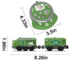 Z MAYABBO toy train emits cheerful sounds and light cues.