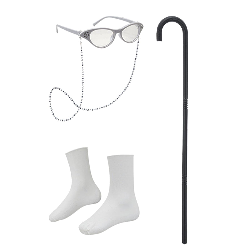 Z-Shop old lady glasses with beaded chain completes the look
