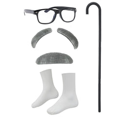 Z-Shop old man accessories, complete cane and pin for authentic grandpa look.