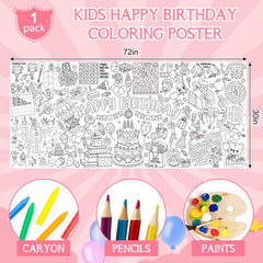 Zachely birthday poster gifts design for kids coloring and activities