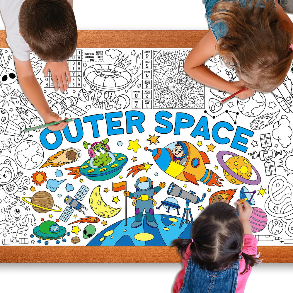 Zachely outer-space coloring poster 30x72 inches for engaging kids art projects